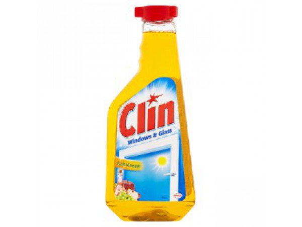 Clin Средство для мытья окон и стекол с содержанием спирта с фруктовым ароматом, сменная упаковка 500 мл
